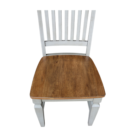 International Concepts Vista Slat Back Chairs, Set of 2, Hickory/stone C41-65P